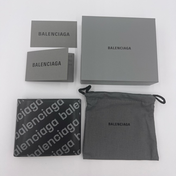 Balenciaga Bags | New Balenciaga Black Logo Wallet | Color: Black/Silver - Picture 1 of 8